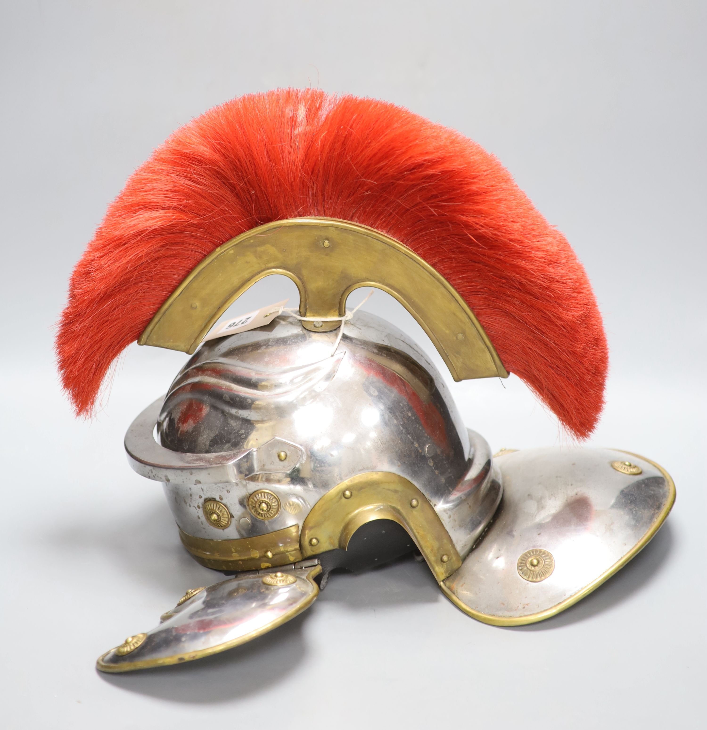 A replica Roman Centurion helmet